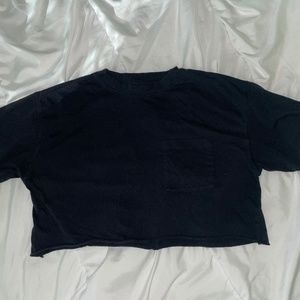 Flirtitude black cropped tee